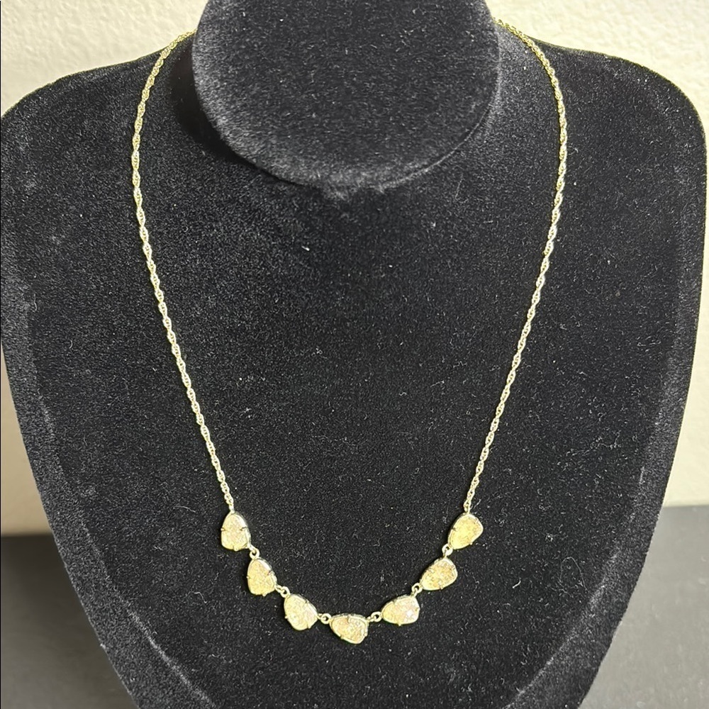 Kendra Scott Susanna Iridescent Drusy Elegant Gold Chain Necklace​​